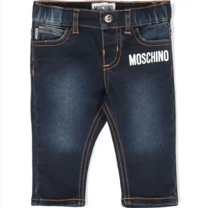 Denim Moschino Baby logo orsetto.