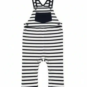 Salopette Petit Bateau righe.
