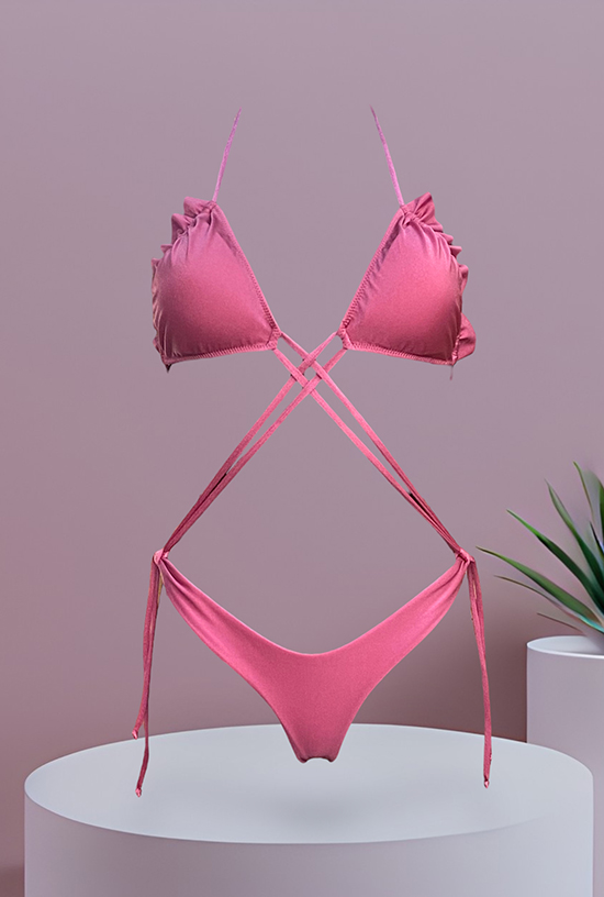 Bikini triangolo componibile Cassy Fucsia - immagine 6