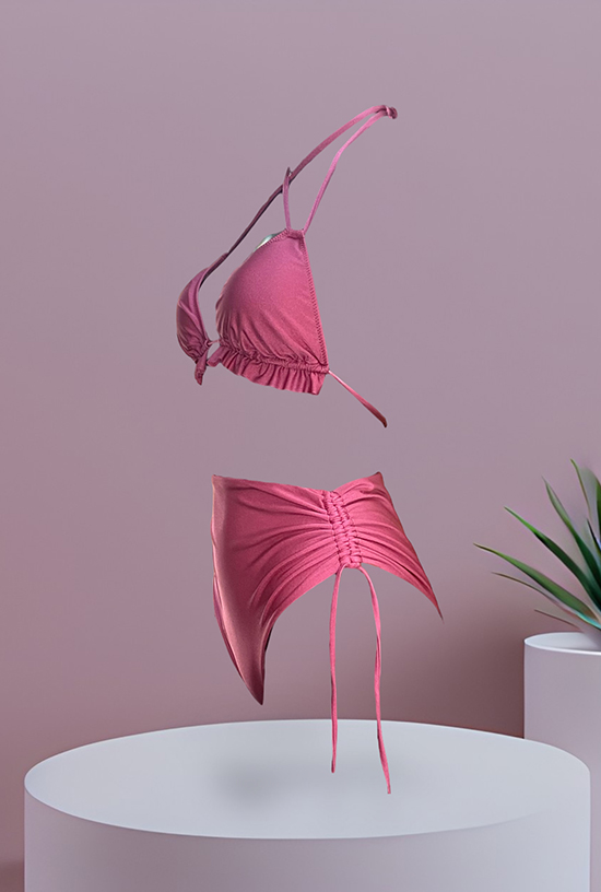 Bikini triangolo componibile Cassy Fucsia - immagine 4