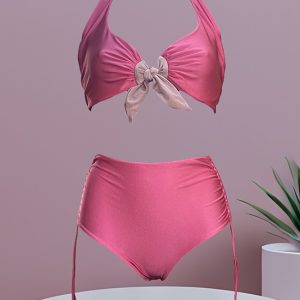 Bikini triangolo ferretto Differenziato Double Fucsia/Lilla