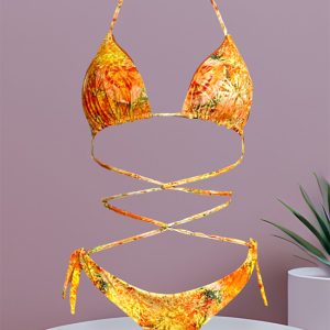 Bikini triangolo componibile Double-Face UTS Arancione