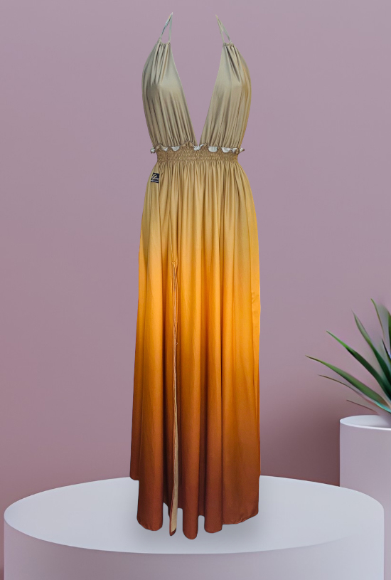 Abito Lamante stampa Foglie - immagine 7