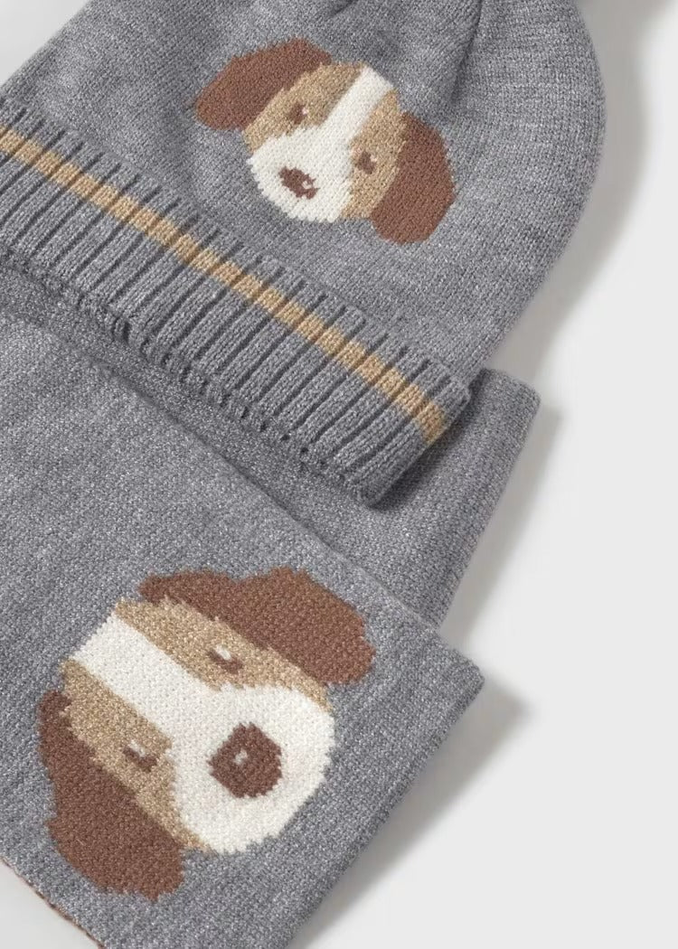 Set cappello e sciarpa cagnolino neonato - immagine 3