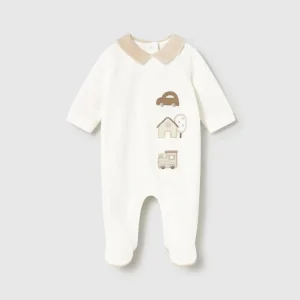 Pigiama ciniglia con colletto neonato