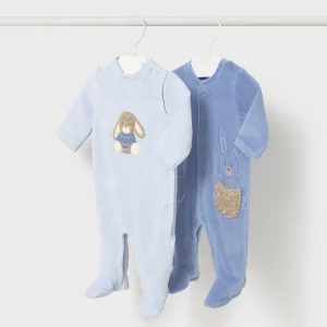Set 2 pigiamini ciniglia neonato