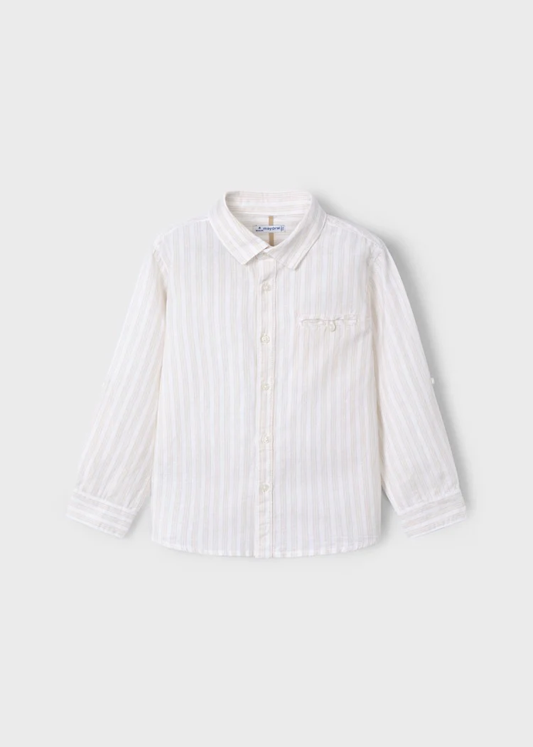Camicia bimbo in misto cotone e lino - immagine 2