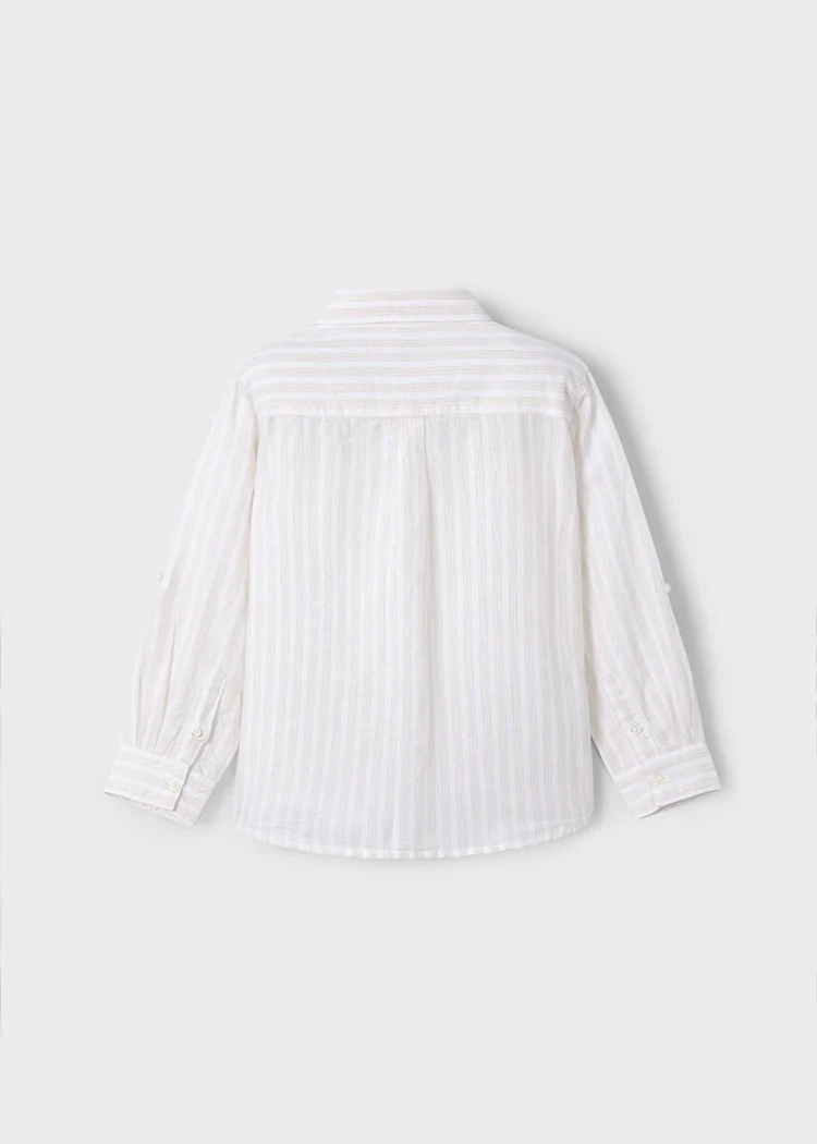 Camicia bimbo in misto cotone e lino - immagine 3