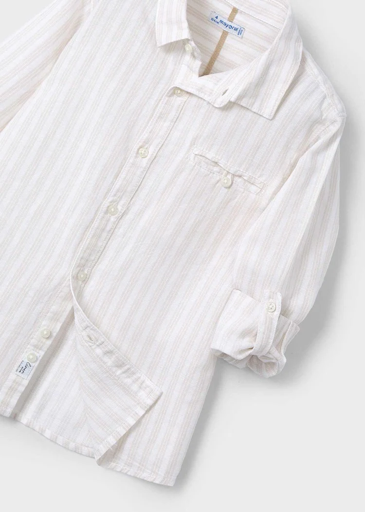 Camicia bimbo in misto cotone e lino - immagine 4