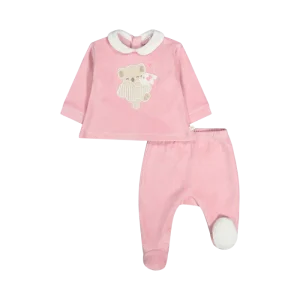 Completo newborn in ciniglia misto cotone bio