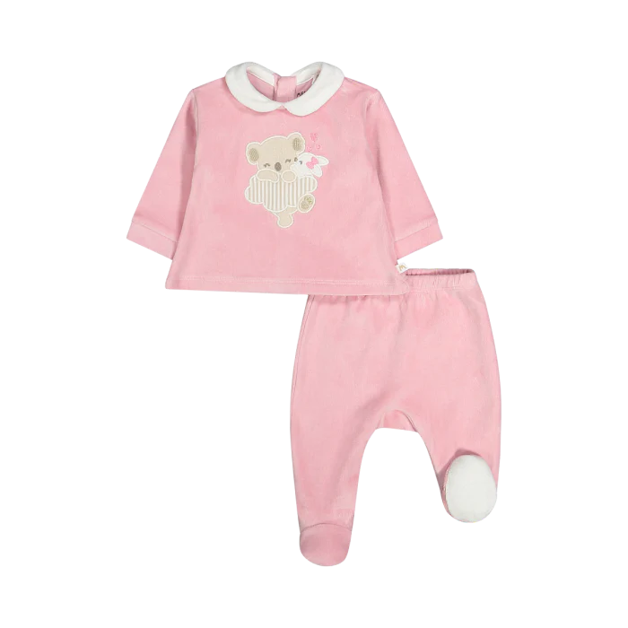 Completo newborn in ciniglia misto cotone bio - immagine 2