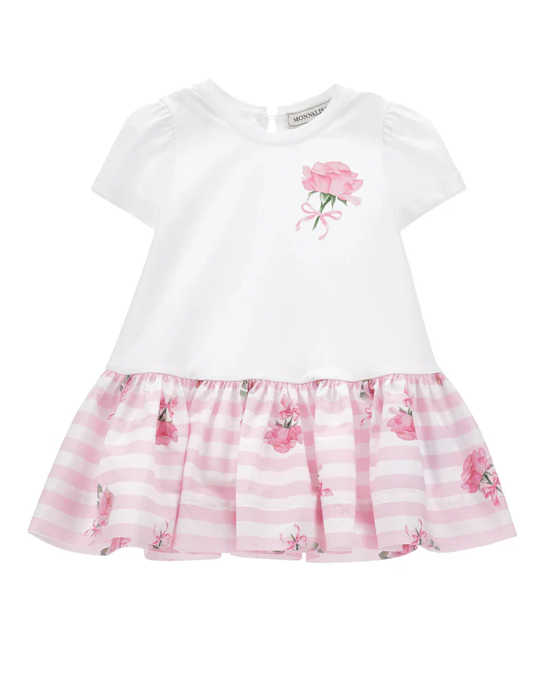 Vestito Floreale Rosa/Bianco da Neonata