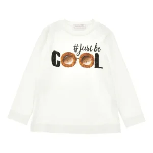 T-shirt per bambina Monnalisa bianca con stampa grafica