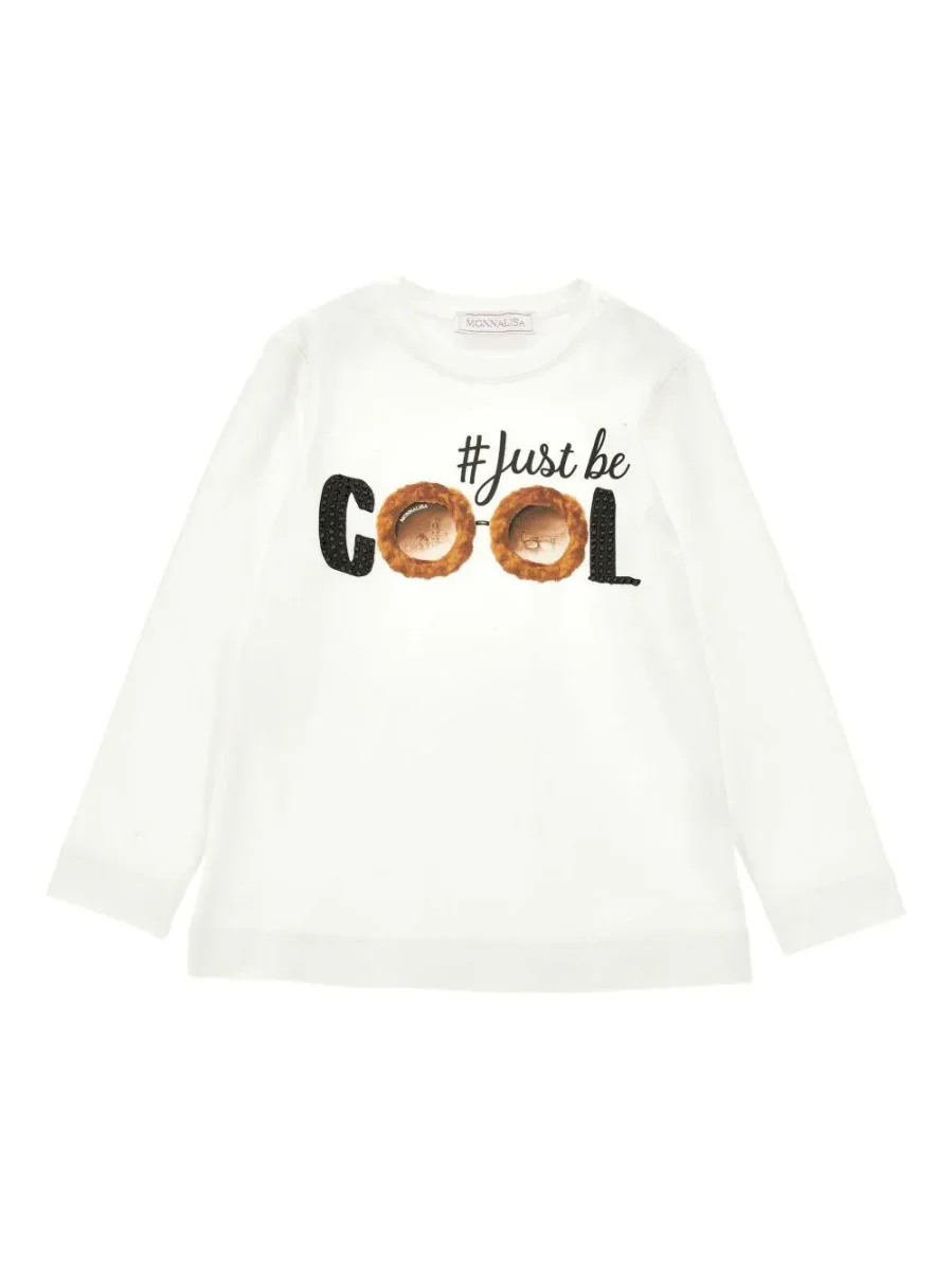 T-shirt per bambina Monnalisa bianca con stampa grafica - immagine 2