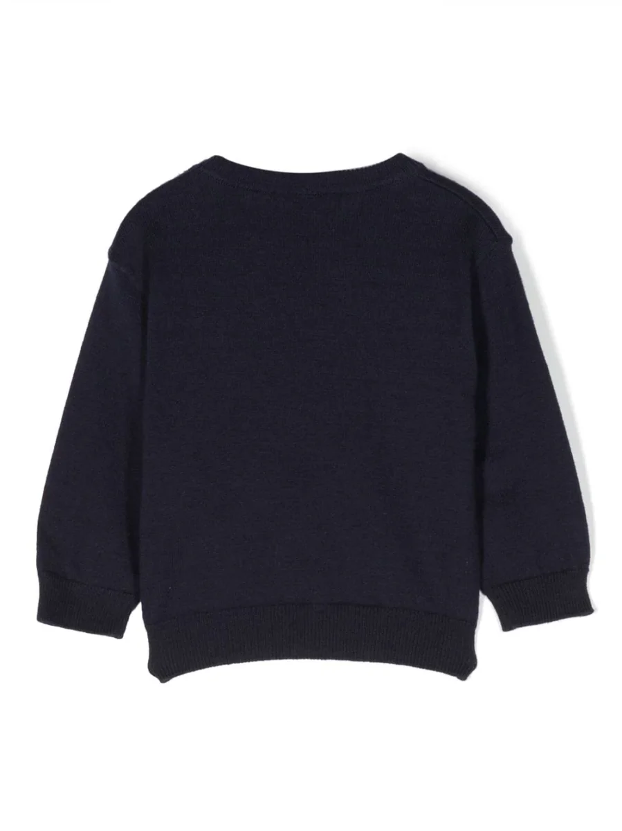 Maglione Girocollo in Lana Mista con OrsettI - immagine 3