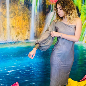 Abito Mono Spalla Gioiello Fango