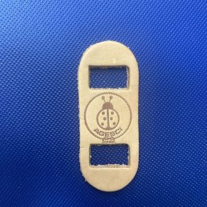 Nodo due fori cuoio naturale Cocci