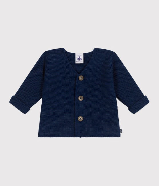 CARDIGAN IN MAGLIA DI COTONE A PUNTO LEGACCIO NEONATO - immagine 6