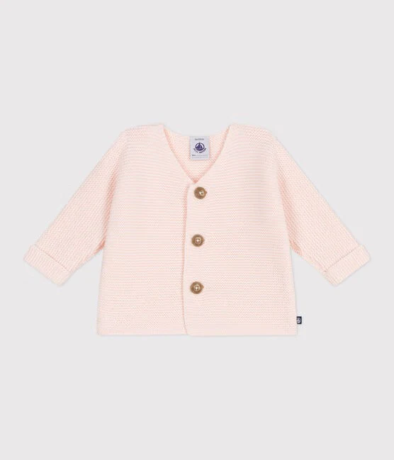 CARDIGAN IN MAGLIA DI COTONE A PUNTO LEGACCIO NEONATO - immagine 9