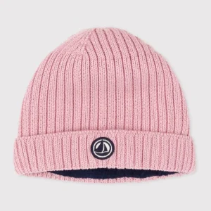 CAPPELLO IN MAGLIA FODERATA IN PILE NEONATA