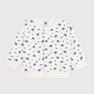 CARDIGAN IN COTONE CON STAMPA A FIORI NEONATA