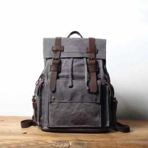 Zaino sacco tela e cuoio