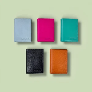 PORTACARTE VERA PELLE CON TASCA ZIP INTERNA