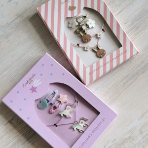 Set regalo collana, braccialetto e fermagli