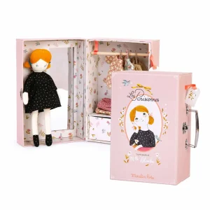 Bambola di Pezza con Armadio Valigetta