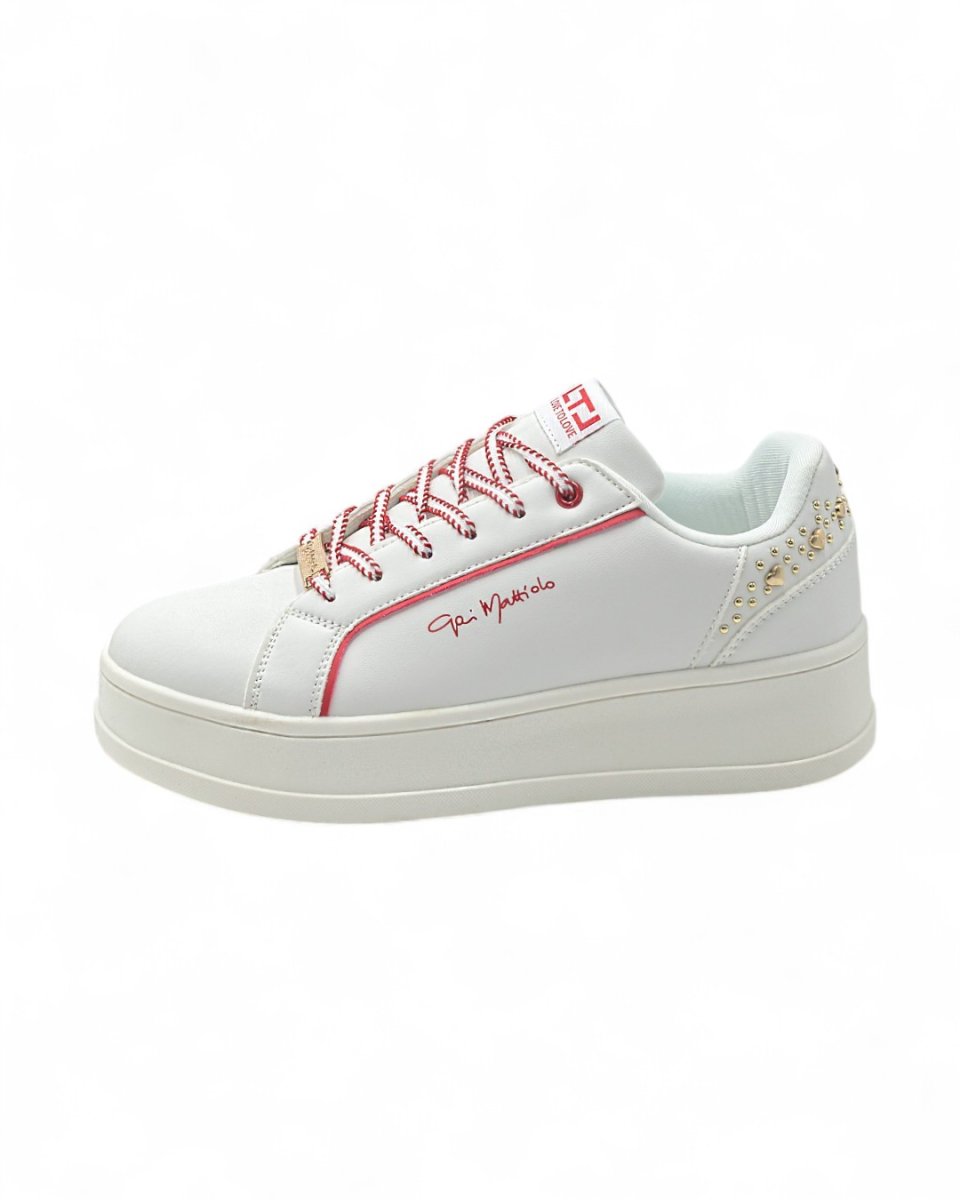 Sneakers platform Gai Mattiolo Love to love con cuoricini metallici - immagine 2