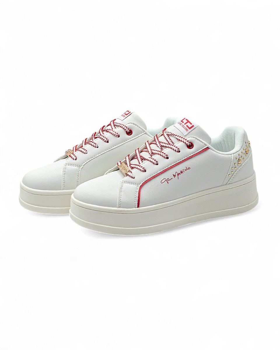 Sneakers platform Gai Mattiolo Love to love con cuoricini metallici - immagine 5