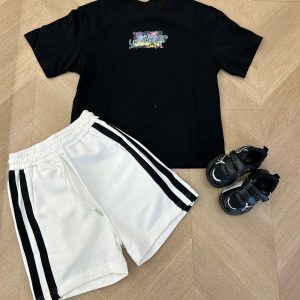 Short bianco strisce nere