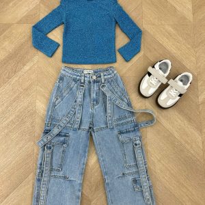 maglia brillantinata azzurra