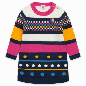 Vestito tricot righe blu hoop tuc tuc