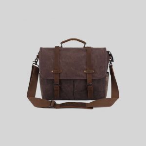 Borsa tracolla canvas wax pocket brown
