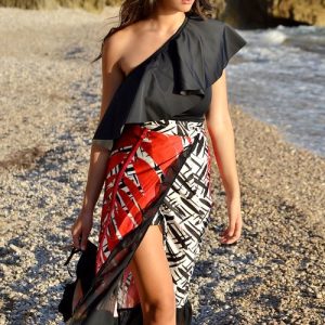 Copricostume lungo gonna a portafoglio Stefania Wabi Sabi