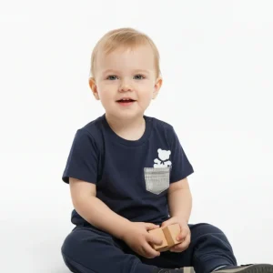T-SHIRT IN COTONE BLU