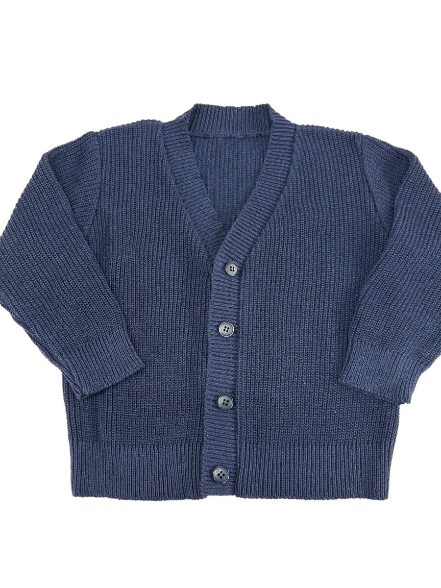 CARDIGAN IN FILO BIMBO BLU