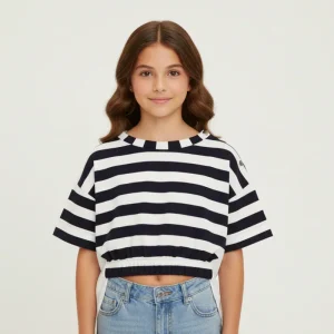 T-SHIRT GIROCOLLO A RIGHE