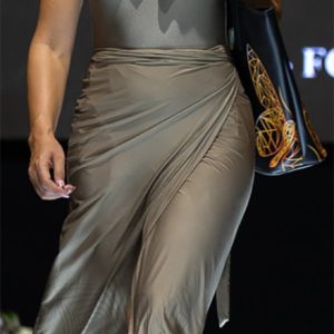 Copricostume gonna lunga pareo Fango