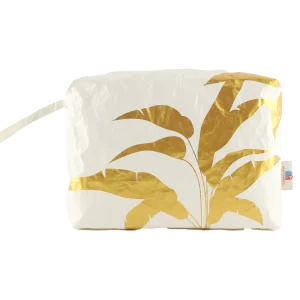 TYVEK POUCH Tropical Leafs - Borsa a mano con braccialetto in carta Dupont ecologica
