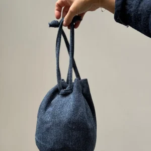 SECCHIELLO IN TWEED SPIGATO "BLU"
