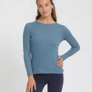 Maglietta da yoga donna a maniche lunghe Mauna in cotone - Yoga Searcher