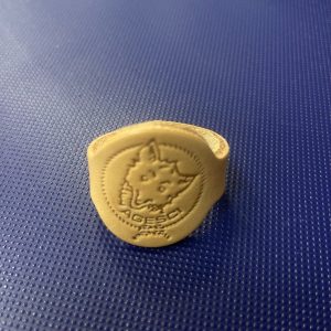 Nodo ad anello cuoio naturale Lupo