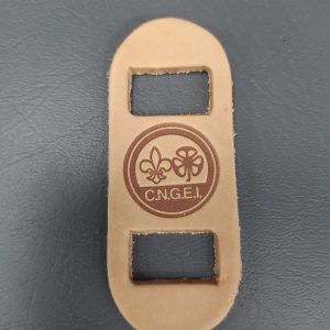 Nodo due fori cuoio naturale Cngei