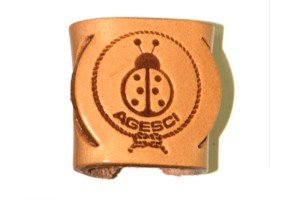 Nodo fazzolettone cuoio coccinella