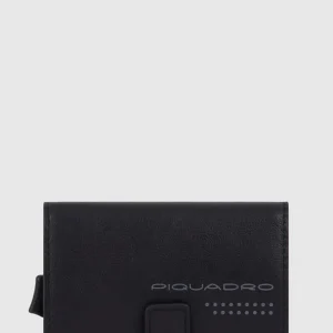 Portacarte Piquadro struttura in metallo e pelle