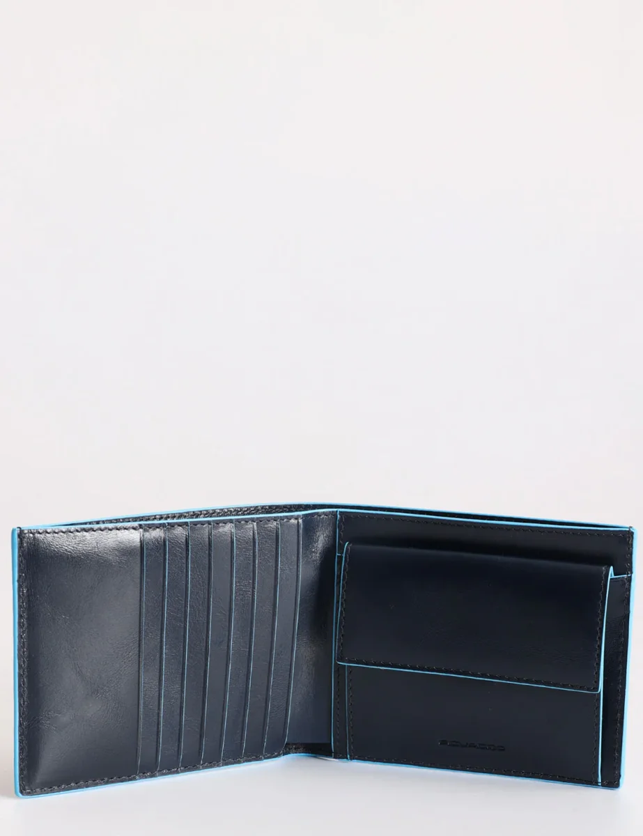 Portafoglio Piquadro porta monete porta carte RFID Blue Square - immagine 3
