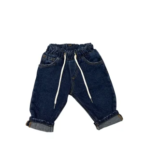 Jeans Neonato Con Coulisse In Vita Lavaggio Zero