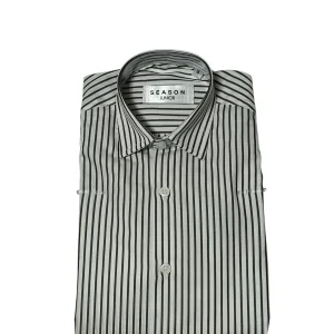 Camicia Rigata Marrone 005